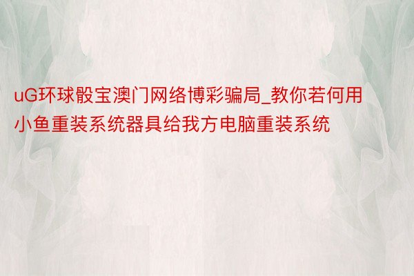 uG环球骰宝澳门网络博彩骗局_教你若何用小鱼重装系统器具给我方电脑重装系统